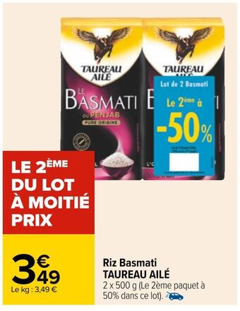 Carrefour Taureau ailé riz basmati offre