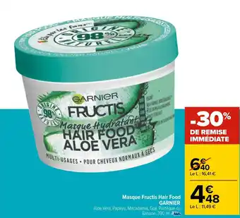Carrefour Garnier masque fructis hair food offre