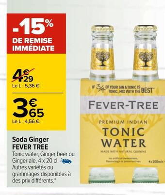 Carrefour Fever tree soda ginger offre