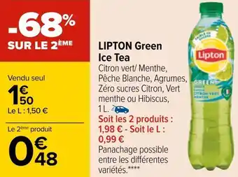 Carrefour Lipton green ice tea offre