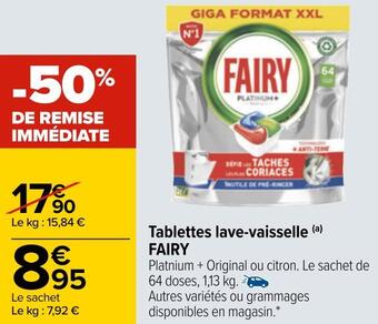 Carrefour Fairy tablettes lave-vaisselle offre