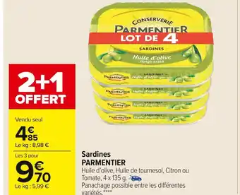 Carrefour Market Parmentier sardines offre