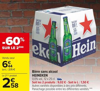 Carrefour Market Heineken bière sans alcool offre