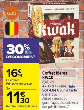 Carrefour Market Kwak coffret bières offre