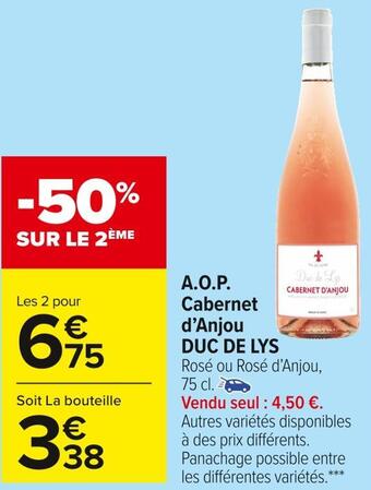 Carrefour Market Duc de lys a.o.p. cabernet d’anjou offre
