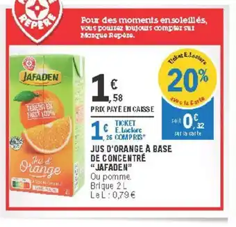 E.Leclerc Jus d'Orange à Base de Concentré "Jafaden" offre