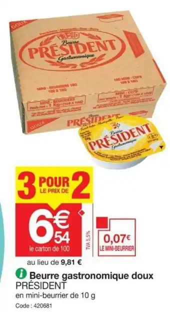 Promocash Beurre gastronomique doux offre
