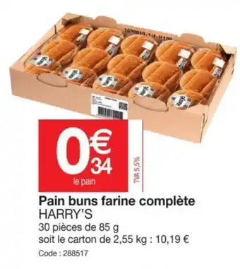 Promocash Pain buns farine complète offre