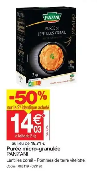 Promocash Purée micro-granulée offre