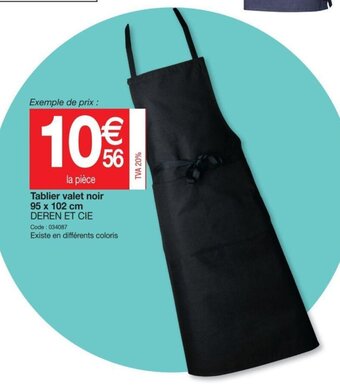 Promocash Tablier Valet Noir offre