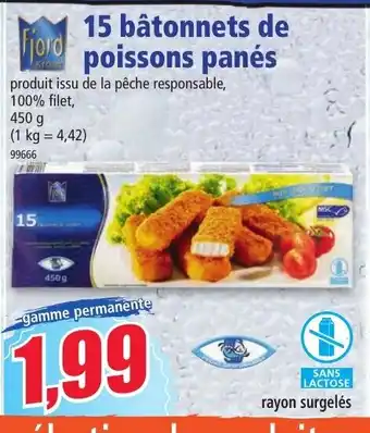 Norma 15 Bâtonnets de Poissons Panés offre