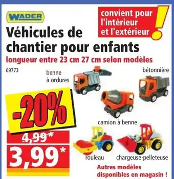 Norma Véhicules de chantier pour enfants offre