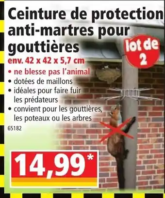 Norma Ceinture de protection anti-martres pour gouttières offre
