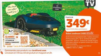 Jardiland Ecloz robot tondeuse e-600 offre