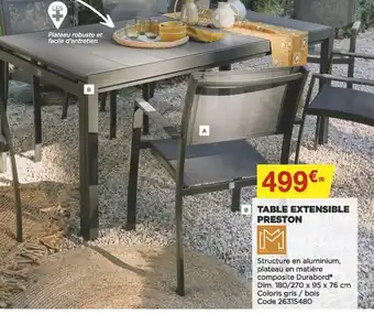 Bricomarché Table extensible preston offre