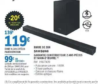 E.Leclerc Barre de Son offre