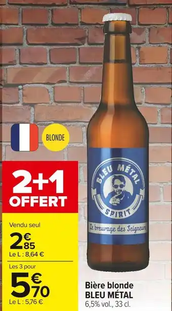 Bleu métal bière blonde