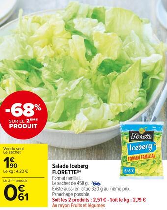 Carrefour Market Florette salade iceberg offre