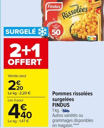 Carrefour Market Findus pommes rissolées surgelées offre