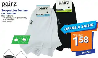 Action Socquuettes femme ou homme offre