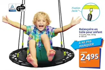 Action Balançoire en toile pour enfant offre