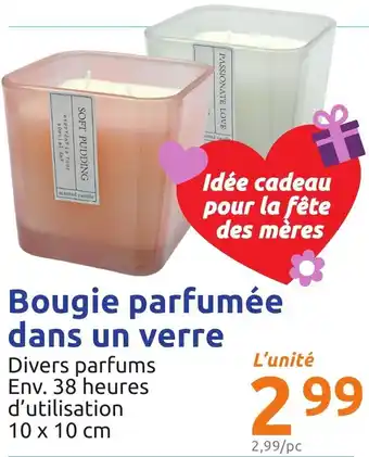 Action Bougie parfumée dans un verre offre