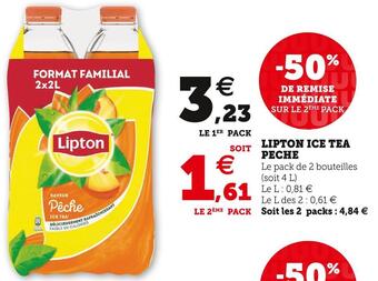 Super U Lipton ice tea peche offre