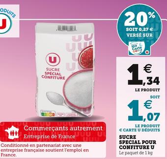 Super U Sucre special pour confiture u offre