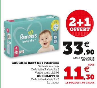 Super U Pampers couches baby dry offre