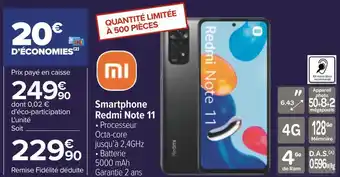 Carrefour Xiaomi smartphone redmi note 11 offre