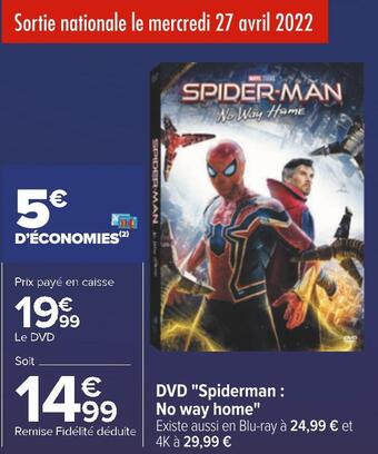 Carrefour Dvd "spiderman : no way home" offre