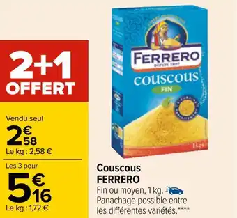 Carrefour Ferrero couscous offre