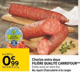 Carrefour Filière qualité carrefour chorizo extra doux offre