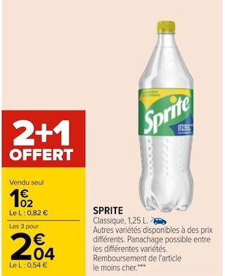 Carrefour Sprite sprite offre