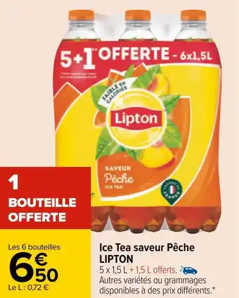 Carrefour Lipton ice tea saveur pêche offre