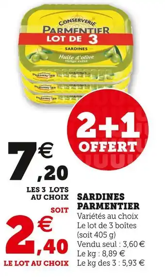 Super U Parmentier sardines offre