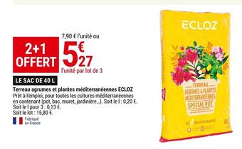 Gamm vert Ecloz terreau agrumes et plantes méditerranéennes offre