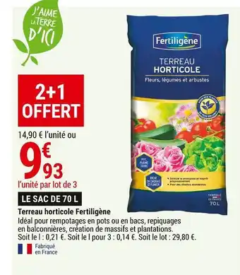 Gamm vert Fertiligène terreau horticole offre