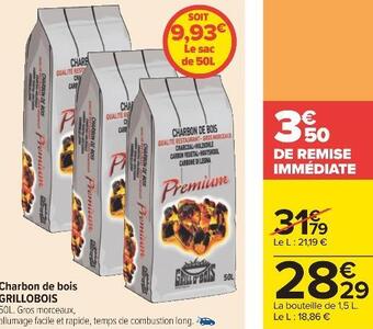 Carrefour Grillobois charbon de bois offre