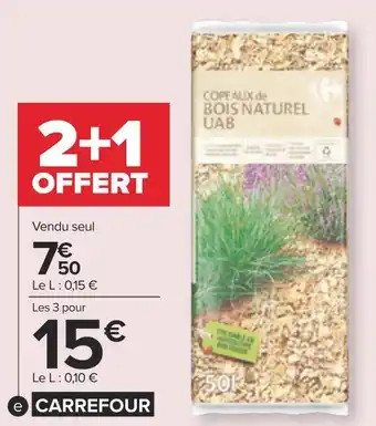 Carrefour Carrefour copeaux de bois naturel 50 l offre