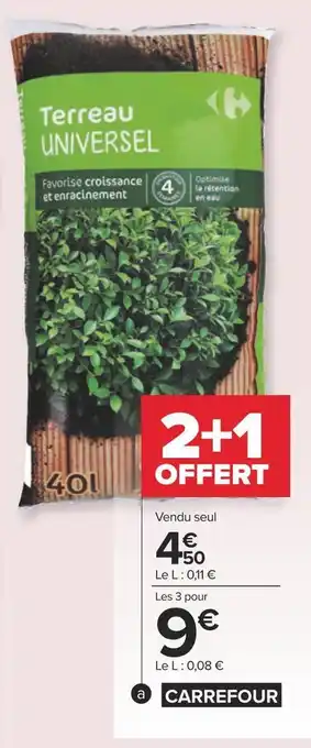 Carrefour Carrefour terreau universel 40 l offre