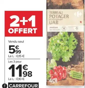 Carrefour Carrefour terreau potager uab 40 l offre