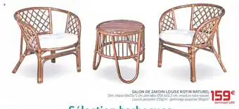 Gifi Salon de Jardin Louise Rotin Naturel offre