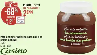 Géant Casino Casino pâte à tartiner noisette sans huile de palme offre