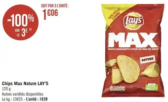 Géant Casino Lay’s chips max nature offre