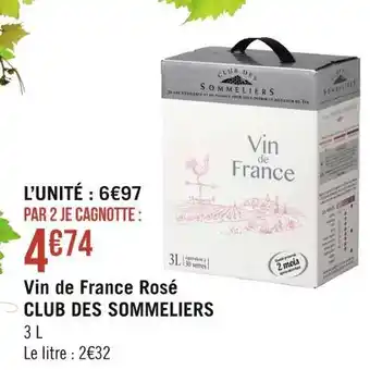 Géant Casino Club des sommeliers vin de france rosé offre
