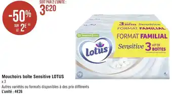 Lotus mouchoirs boîte sensitive