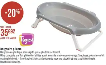 Géant Casino Tigex baignoire pliable offre