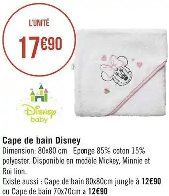 Géant Casino Disney cape de bain offre