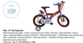 Géant Casino Pat patrouille vélo 14’’ pat patrouille offre